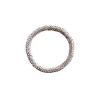 Wigspedia Crochet Glass Seed Bead Nepal Boho Bracelet - Single Piece Solid - color: Clear