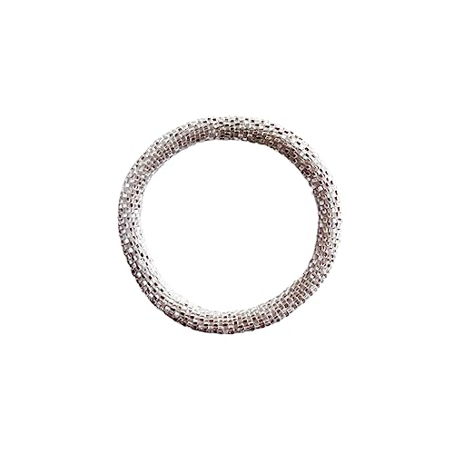 Wigspedia Crochet Glass Seed Bead Nepal Boho Bracelet - Single Piece Solid - color: Clear