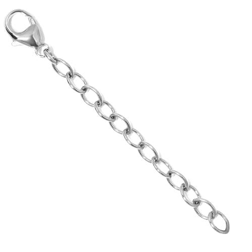 Necklace Bracelet Extender for Women Men - 14K Gold Filled or Solid 925 Sterling Silver Extension, Medium Size Jewelry Chain Durable Strong Removable 2" 4" or 6" Made in USA (Single Piece) - style: 925 Sterling Silver / 2"