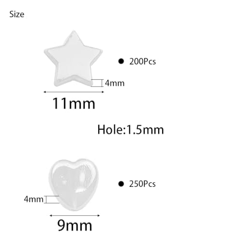 450pcs Acrylic Beads - Crystal Star & Heart Shapes for Jewelry Making - DIY Bead Bracelet, Necklace & Earrings (Neon Green) - color: Neon Green
