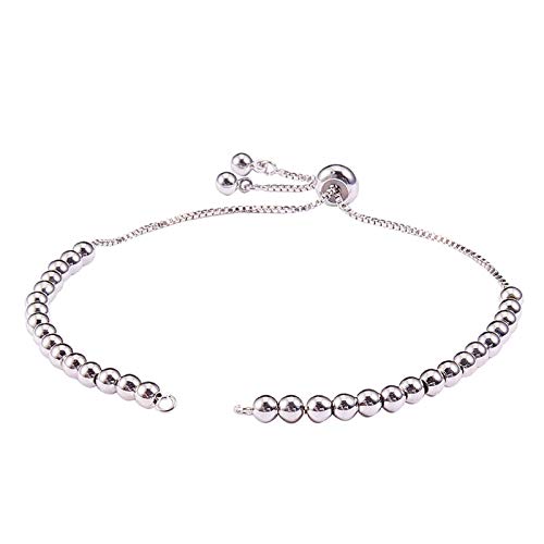 DanLingJewelry 10pcs Adjustable Slider Bracelet Slider Extender Chains Friendship Bracelets with Round Beads for Jewelry Making DIY 9 Inches(246mm) PP - color: StyleⅧ-10 pcs-Platinum