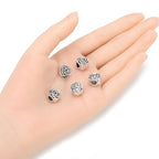40pcs Rose Flower Large Hole Loose Beads (4.5mm Hole) Antique Silver Metal Spacer for DIY Craft Jewelry Making MEC-E3 - size: Rose Bead