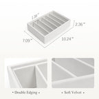 Velvet Sunglass Organizer Tray, Stackable Glasses Case for Drawer, Eyeglasses Watches Jewelry Display Holder Women Men