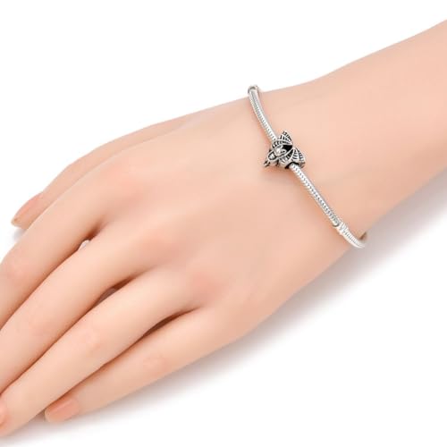20pcs Cute Bat Large Hole Animal Loose Beads (4.5mm Hole) Antique Silver Metal Spacer for DIY Craft Jewelry Making MEC-A1 - size: Cute Bat