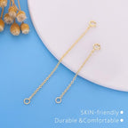 Gold Necklace Extender 14K, 925 Sterling Silver Necklace Extenders Gold Chain Bracelet Anklet Jewelry Extension for Women, 2 Piece Set (2, 3 Inches) - color: Gold, size: 2 3 inch