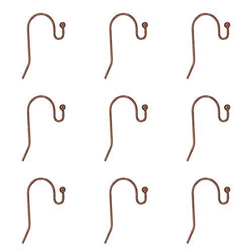 KISSITTY 100-Piece Red Copper French Hook Ball Dot Earwires 22x11mm Dangle Earring Wires Findings