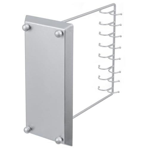 MyGift Silver Tone Metal Jewelry Stand Necklace Display Organizer with 20 Hooks and Ring Tray - color: Silver