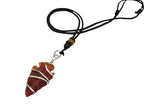 Amazing Gemstone Crystals and Healing Stones Carnelian Necklace - Gold Chain Necklace Pendant - Real Crystal Necklace - color: Arrowhead (Spiral), size: 1 PIECE