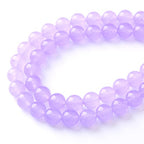 Round Loose Beads Natural Gem Beads Crystal Energy Stone Beads for Jewelry Making 15" (Lavender Chalcedony, 10MM) - color: Lavender chalcedony, size: 10mm