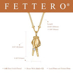 Fettero Dainty Gold Necklace for Women - 14K Gold Plated Hand Pendant Neckalces Gifts for Friends Hand Sign Language Trendy Charm Gesture Necklace Jewelry Gift - style: Victory