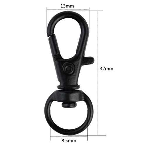 50 pcs Swivel Clasps Lanyard Snap Hook,cnomg Metal Swivel Lanyard Snap Hook Lobster Claw Clasp (Black) - color: Black, size: 1.2 inches