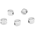 20pcs Hope Bead Large Hole Loose Beads (4.5mm Hole) Antique Silver Metal Spacer for DIY Craft Jewelry Making MEC-C3 - size: Hope Bead