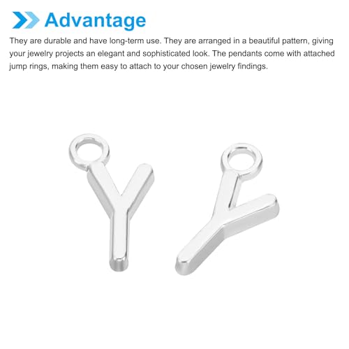 PATIKIL Letter Charm, 50pcs Alphabet Initial Pendant Charm Bulk DIY for Jewelry Making Bracelets Earrings Necklace - style: Y
