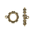 Adabele 20 Sets S Pattern Toggle Clasp 22mm (0.87 Inch) Large T-Bar Closure Tarnish Resistant Antique Bronze for Necklace Bracelet Craft Jewelry Making MC-AF52 - size: 22mm S Pattern Toggle