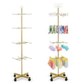 Flenpptly Retail Display Stand Rotating Display Stand 4 Tier Spinning Display Stand for Craft Shows, Jewelry, Keychain, Earring Adjustable Height Retail Display Racks (Gold) - color: 4-Tier Gold