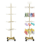 Flenpptly Retail Display Stand Rotating Display Stand 4 Tier Spinning Display Stand for Craft Shows, Jewelry, Keychain, Earring Adjustable Height Retail Display Racks (Gold) - color: 4-Tier Gold