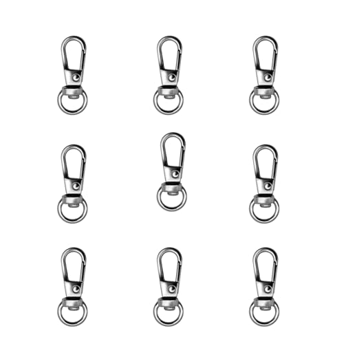 12pcs Swivel Push Gate Snap Hooks Clasps for DIY Crafts Keychain Clip Purse Handbag Making Accessories (Gun Black,Small(32mm)) - color: Gun Black, size: Small(32mm)