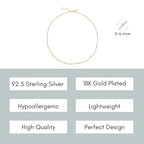 Dainty Gold Necklace for Women,Trendy 18k Gold Vermeil Sterling Silver Choker Necklace Thin Beaded Choker Necklaces Womens Simple Jewelry Gift for Valentines Day - color: June - Moonstone