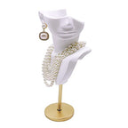 Jewelry Display Stand Jewelry Mannequin Bust Necklace Earring Display Holder Stand, Necklace Bust Jewelry Bust Stand Easel Rack for Selling Show Home Gift - color: White