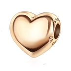 S925 Charms for Bracelets and Necklaces, Gifts for Mothers Nurses Day Graduation, for Girlfriend Family Friend, Bead Pendant, for Pandora, Silver 14K Gold Plated Enamel CZ, DIY Jewelry Making - style: 23 Big Rose Gold Heart Charms