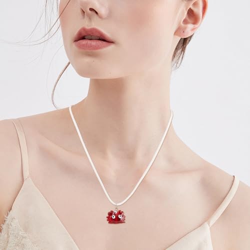 1 Box 10PCS Red Crab Glass Enamel Beads with Hole Summer Ocean Theme Marine Life Hawaii Beach Cute Sea Animal Transparent Charms Loose Spacer Bead for Jewelry Making Bracelets DIY Crafts - color: Dark Red, size: 10pcs