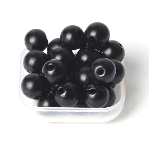 100Pcs Natural Stone 6mm Glass Black Matte Beads Round Loose Gemstone Energy Healing Beads Hole Size 1mm DIY Smooth Beads Jewelry Making - color: Black Matte Beads, size: 6mm