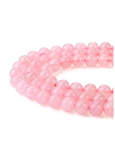 Jovivi 96pcs 8mm Pink Round Rose Quartz Beads for Jewelry Making - color: Rose Quartz