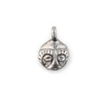 The Bead Chest African Silver Mask Charm Pendant (19x14mm): Genuine West African Mask Design for DIY Jewelry & Necklaces - color: Silver, size: Round Charm (19x14mm)