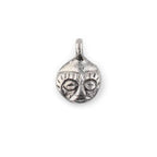 The Bead Chest African Silver Mask Charm Pendant (19x14mm): Genuine West African Mask Design for DIY Jewelry & Necklaces - color: Silver, size: Round Charm (19x14mm)