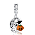 S925 Bead Dangle Charms for Bracelets Necklaces, Compatible with Pandora, Jewelry Making - style: Ghost Pumpkin Charms