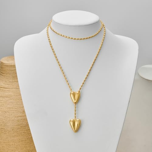 Gold Silver Necklace for Women Y Chain Adjustable Gold Long Necklaces Fashion Dainty Jewelry - color: gold H