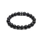 Kartini Studio Men's Bracelet, Black Onyx and Lava Stone Beads Bracelet, Men's Quality Bead Jewelry