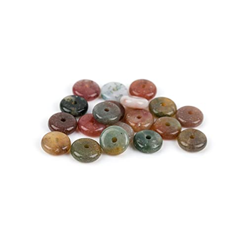 JOE FOREMAN 2x6mm Natural Green India Agate Stone Semi-Gemstone Heishi Disc Rondelle Spacer Beads for Jewelry Making Full 15" Strand Energy Stone Healing Power Crystal - color: Green India Agate