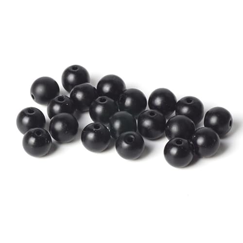 100Pcs Natural Stone 6mm Glass Black Matte Beads Round Loose Gemstone Energy Healing Beads Hole Size 1mm DIY Smooth Beads Jewelry Making - color: Black Matte Beads, size: 6mm