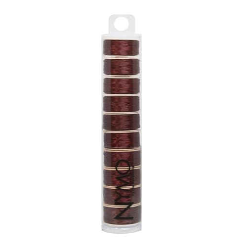 The Beadsmith Nymo Thread – 10-Pack Burgundy Color – Size D, .30mm Diameter, 64 Yard/58.5 Meter Spool – Made of Nylon – Bead Embroidery & Weaving, Off Loom & Loom Work and DIY Craft Projects - size: Size D, 64 Yards, style: Burgundy