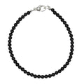Black Onyx Bracelet, 3mm Beads, Custom Length, Silver or Gold Fill