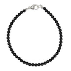 Black Onyx Bracelet, 3mm Beads, Custom Length, Silver or Gold Fill