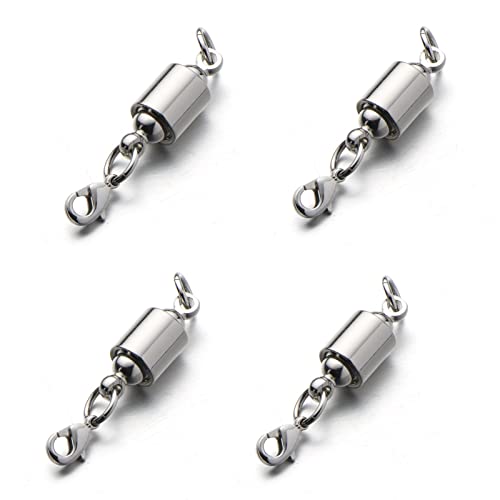 Zpsolution Screw Locking Magnetic Necklace Clasps Safety Magnetic Jewelry Clasps and Closures 6mm Silver - color: Silver