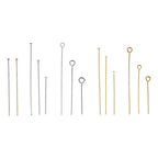 Craftdady 640Pcs Stainless Steel Open Eyepins Flat Headpins Ball Head Pins 2 Colors Metal Wire Needle Pin Set for Earring Pendant Jewelry Necklace Bracelet Making, 21 Gauge - color: 2 Colors, Mixed Pins