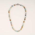 GAVU Hand-knotted Men's Beaded Necklace, Crystal Necklace for Men - color: Amazonite, size: 24"