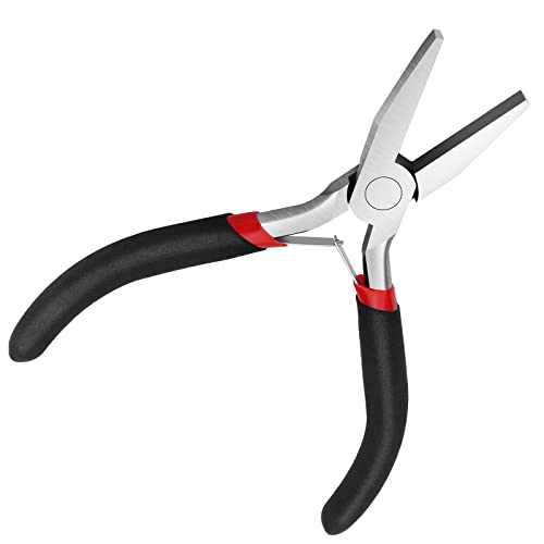Flat Nose Pliers for Jewelry Making, Mini Wire Cutters for Bending Straightening Ring Opening, 5 Inch, Black - style: Flat Nose Pliers