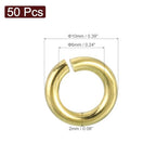 uxcell 50Pcs Open Jump Rings, 10mm/0.39" OD Brass Jump Ring Connectors 2mm Thick O Rings for Necklaces Bracelet Jewelry Making Keychain DIY Craft, Gold Tone - size: 10mmx2mm