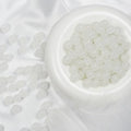 Jabrand 145pcs Glass Beads, 8mm Glass Beads for Barcelet and Jewelry Making DIY Crafts (White) - color: White