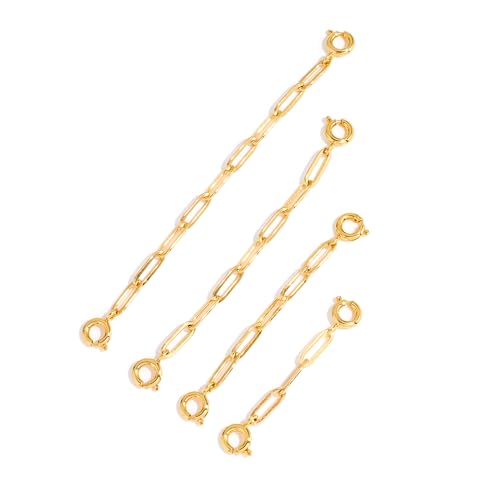 FAMARINE Gold Silver Necklace Extender Chains for Women - color: gold A