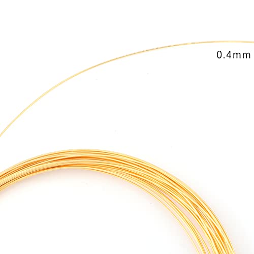 BEADIA 18K Gold Plated Wire 0.4mm 10 Meters Bead Cord for Bracelet Necklace Charm Beading Jewelry Making Findings - size: 0.4mm, style: 18K Gold