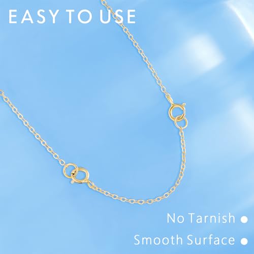 Necklace Extenders Gold 14K 925 Sterling Silver Bracelet Chain Jewelry Extension for Necklace, 4 Piece Set (1, 2, 3, 4 Inches) - color: Gold, size: 1 2 3 4 inch