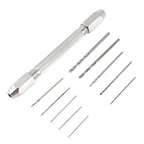 YWBL-WH Double End Pin Vise Chuck with10 pcs Micro Drill Bit Set for Jewelry Watch Carving Repair Tool, Drill