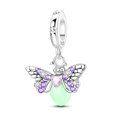 Cross Charms For Bracelets, Sterling Silver Butterfly Charms For Pandora Bracelets, Dangle Pendants & Bead Charm For DIY Jewelry - color: Firefly