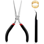 URSKYTOUS Needle Nose Pliers 6Inch Extra Long Nose Pliers with Comfort Grip Handles Non-Serrated Jaws Mini Small Needle Nose Pliers for Wire Wrapping Handmade Craft Jewelry Making Supplies (Black) - color: Rh Black Red