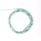 Faceted Natural Blue Amazonite 2-3mm Cube Square Loose Beads Gemstone Small Loose Beads Healing Crystal Energy Stone for DIY Jewelry Making 15" - color: Blue Amazonite